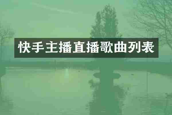 快手主播直播歌曲列表
