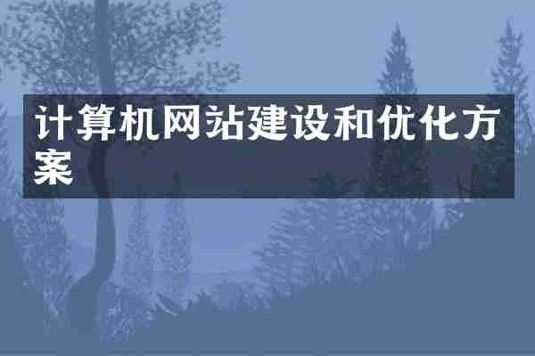 计算机网站建设和优化方案