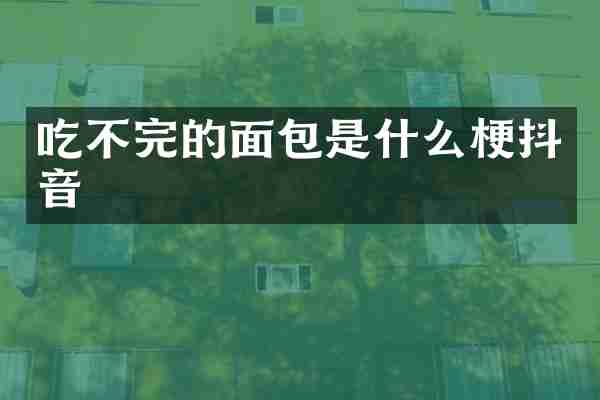 吃不完的面包是什么梗抖音