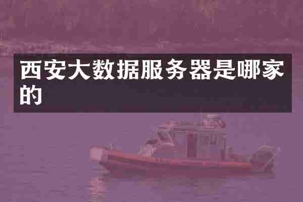 西安大数据服务器是哪家的