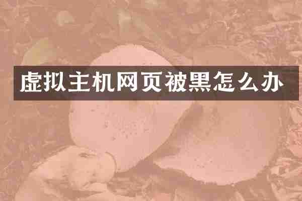 虚拟主机网页被黑怎么办