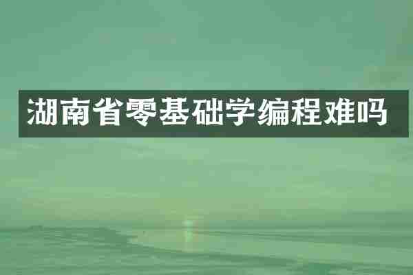 湖南省零基础学编程难吗