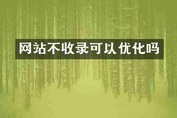 网站不收录可以优化吗