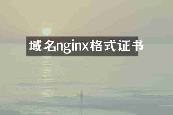 域名nginx格式证书