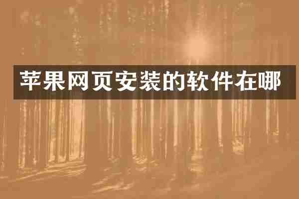 苹果网页安装的软件在哪