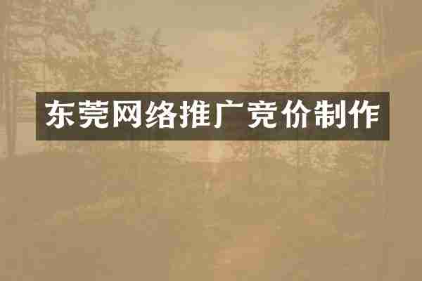 东莞网络推广竞价制作