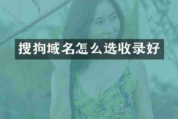 搜狗域名怎么选收录好