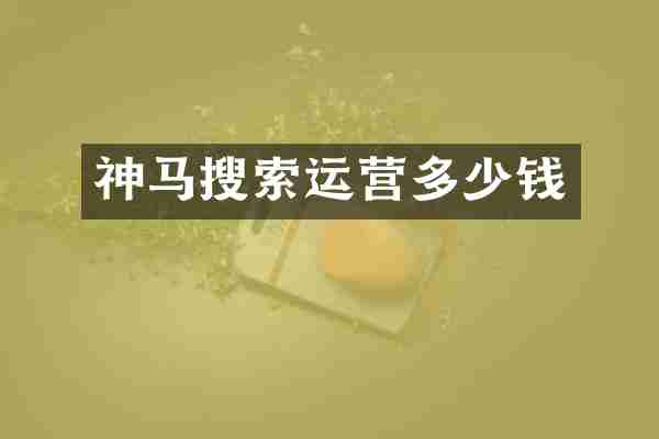 神马搜索运营多少钱