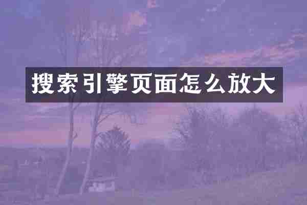 搜索引擎页面怎么放大