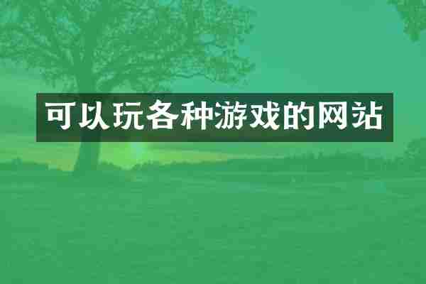 可以玩各种游戏的网站