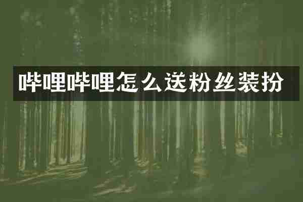哔哩哔哩怎么送粉丝装扮
