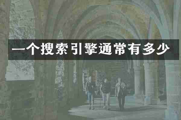 一个搜索引擎通常有多少