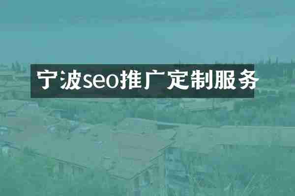 宁波seo推广定制服务