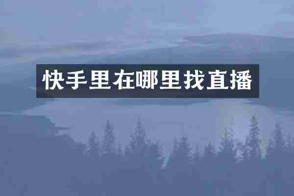 快手里在哪里找直播