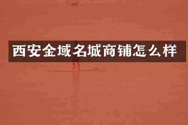 西安金域名城商铺怎么样