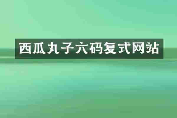 西瓜丸子六码复式网站