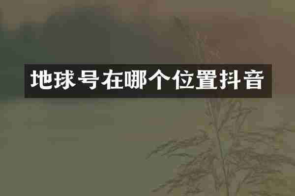 地球号在哪个位置抖音