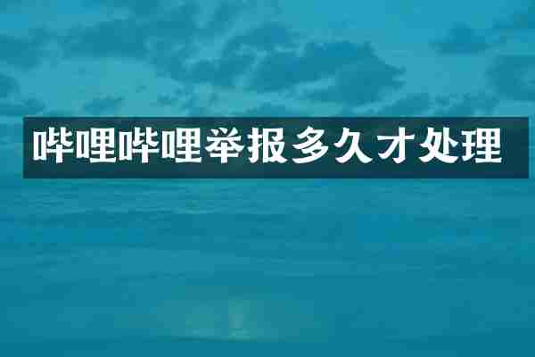 哔哩哔哩举报多久才处理