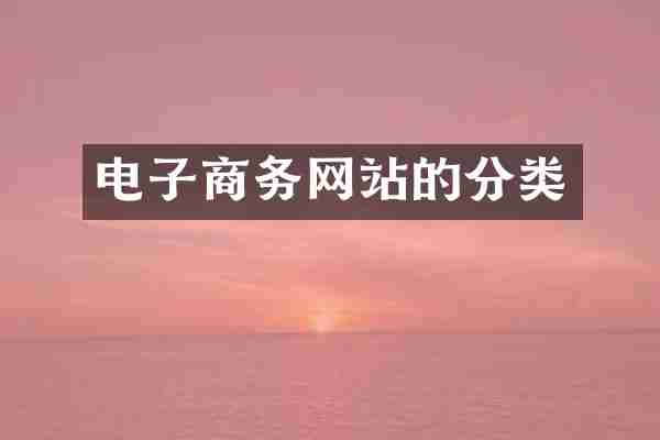 电子商务网站的分类