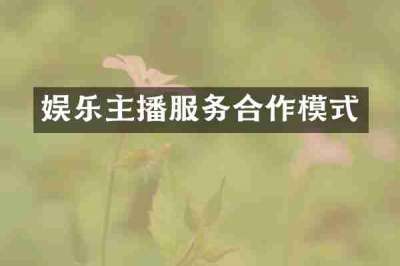 娱乐主播服务合作模式