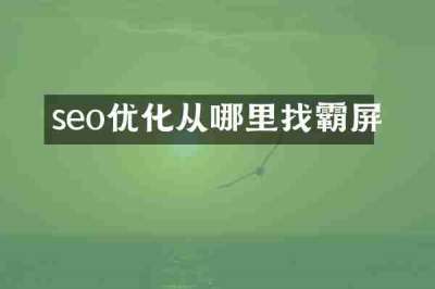 seo优化从哪里找霸屏