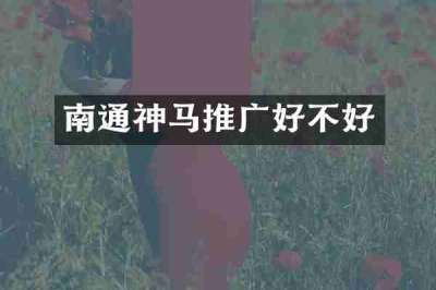 南通神马推广好不好
