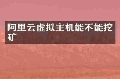 阿里云虚拟主机能不能挖矿