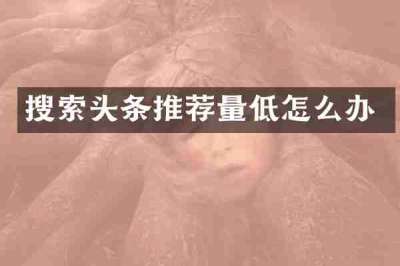 搜索头条推荐量低怎么办