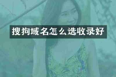 搜狗域名怎么选收录好