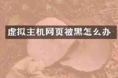 虚拟主机网页被黑怎么办