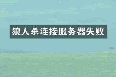 狼人杀连接服务器失败