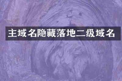 主域名隐藏落地二级域名