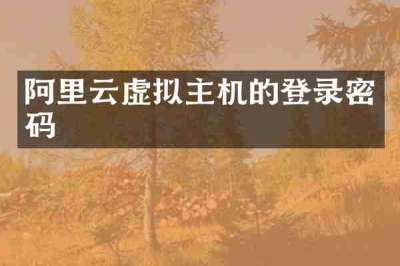 阿里云虚拟主机的登录密码