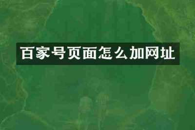 百家号页面怎么加网址