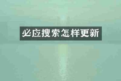 必应搜索怎样更新