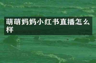 萌萌妈妈小红书直播怎么样