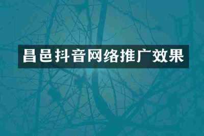 昌邑抖音网络推广效果
