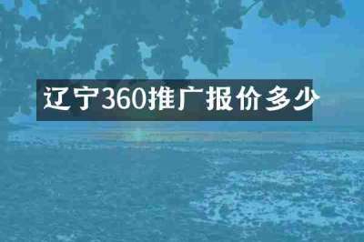 辽宁360推广报价多少