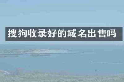 搜狗收录好的域名出售吗