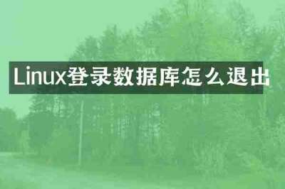 Linux登录数据库怎么退出