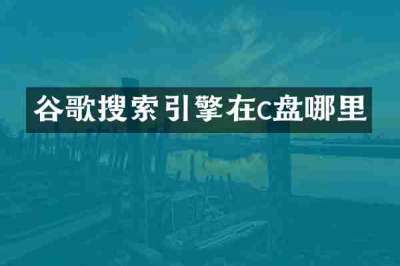 谷歌搜索引擎在c盘哪里