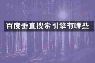 百度垂直搜索引擎有哪些