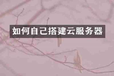 如何自己搭建云服务器