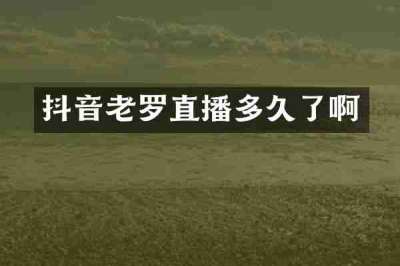 抖音老罗直播多久了啊