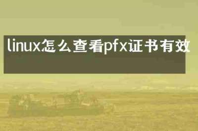 linux怎么查看pfx证书有效期