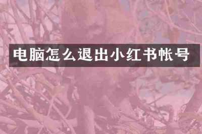 电脑怎么退出小红书帐号