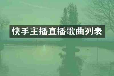快手主播直播歌曲列表
