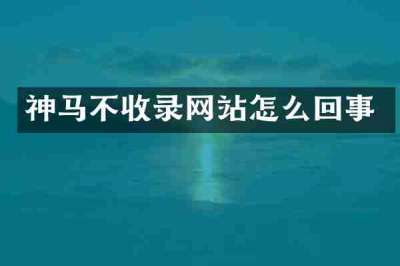 神马不收录网站怎么回事