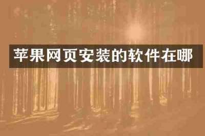 苹果网页安装的软件在哪