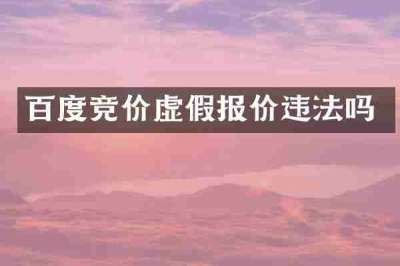 百度竞价虚假报价违法吗